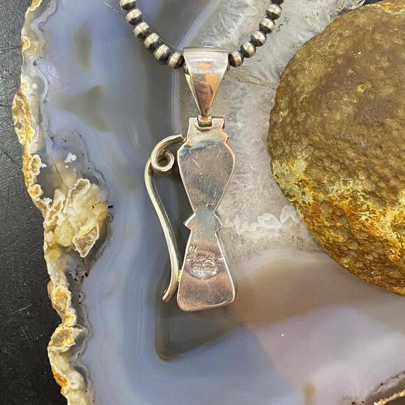 Gary G Sanchez Vintage Sterling Silver 2 Turquoise Decorated Pendant For Women - Picture 6 of 10